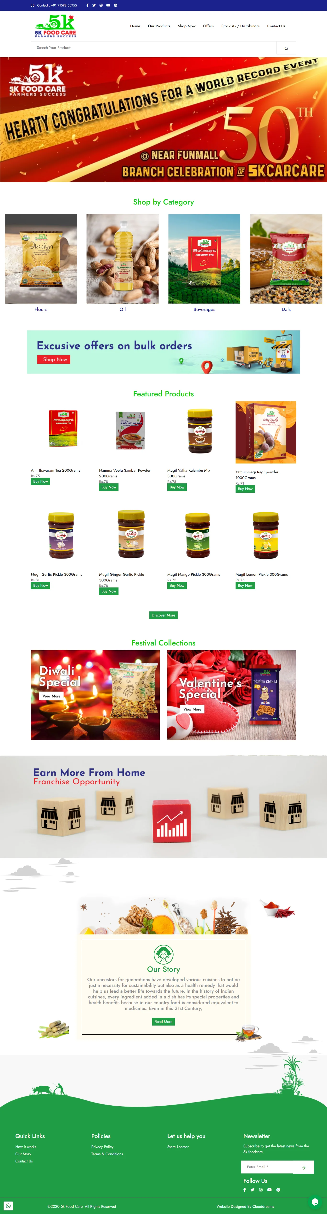 5K Food e-commerce website