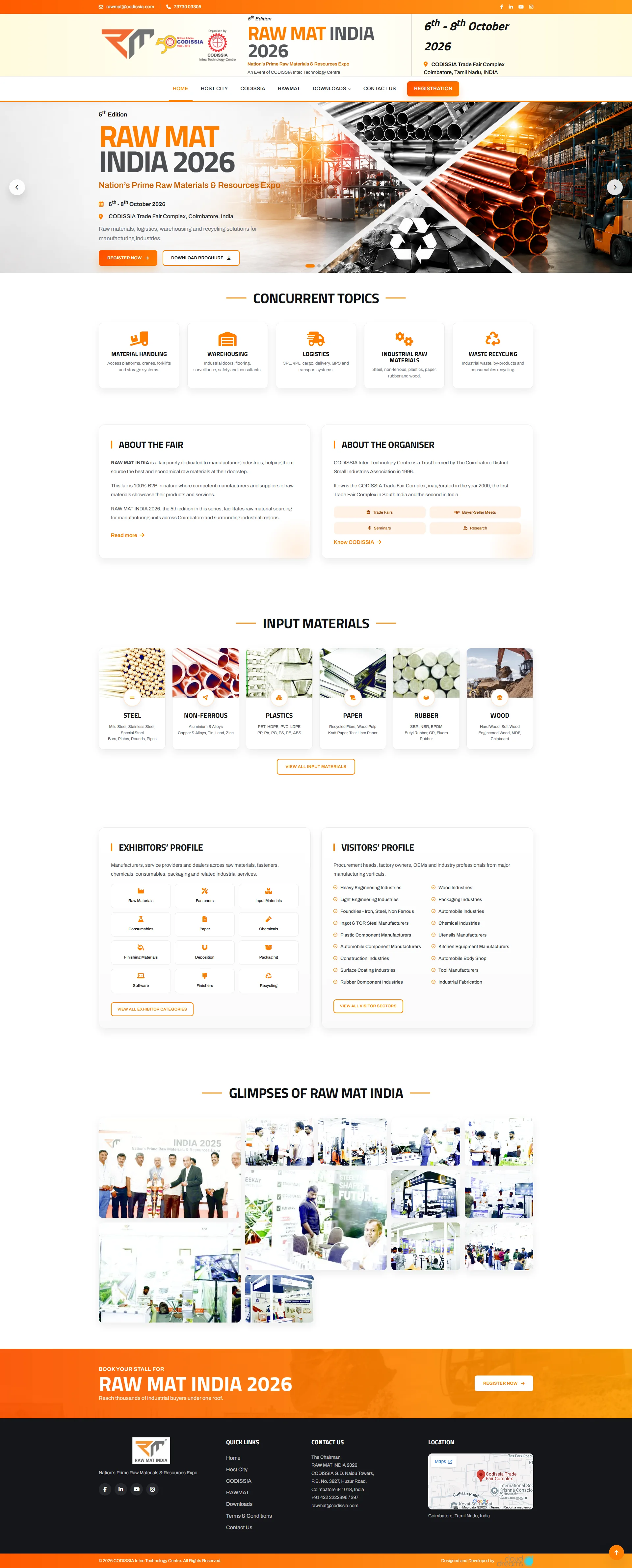 Raw Mat website interface