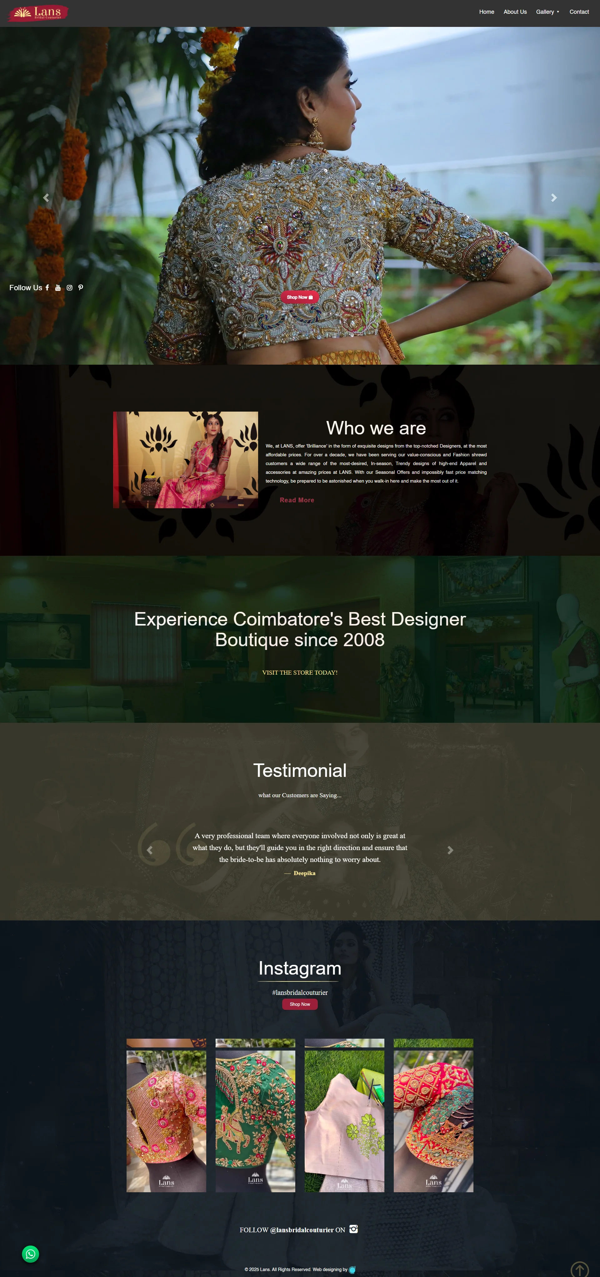 Lans Bridal e-commerce website