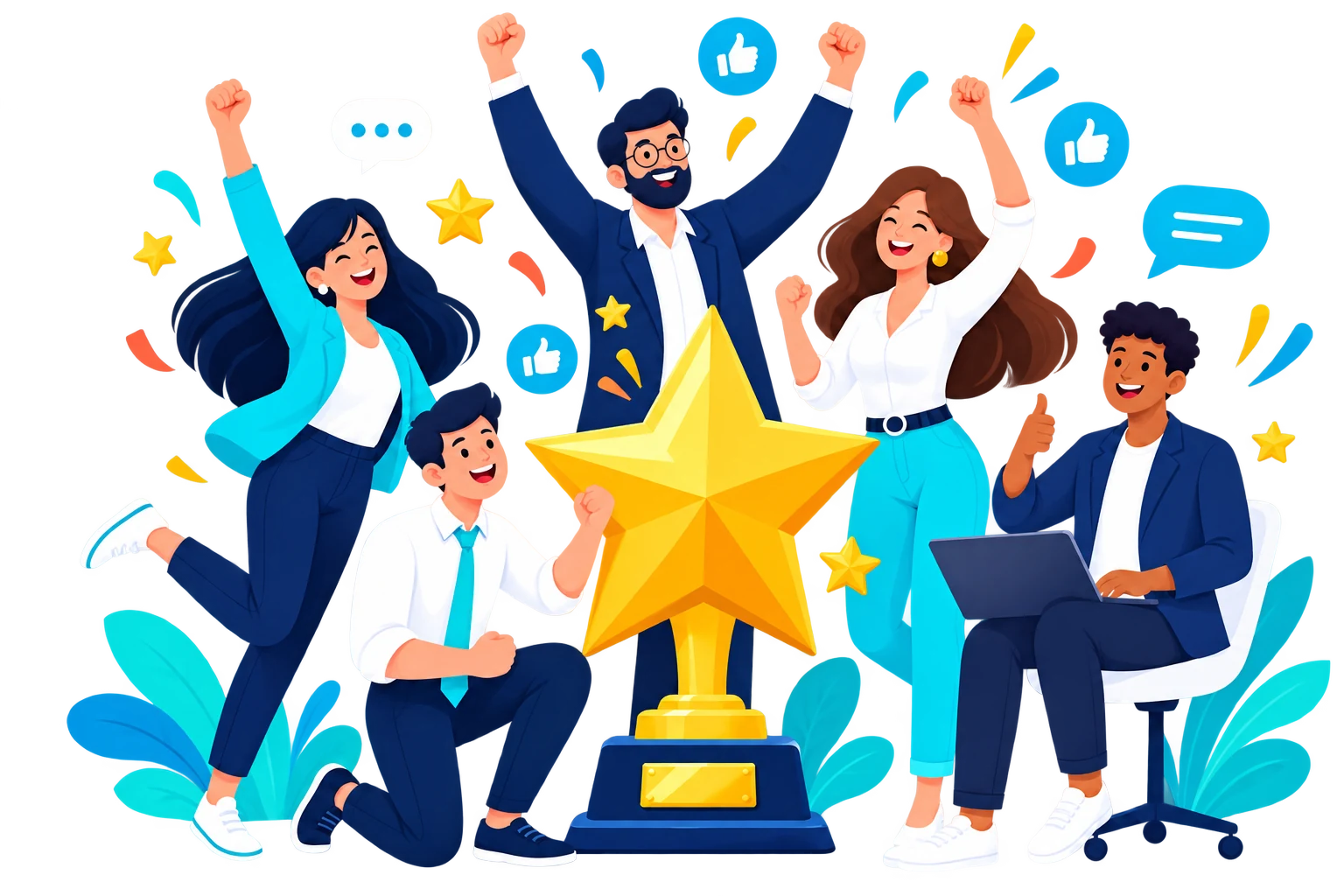Team celebrating client success